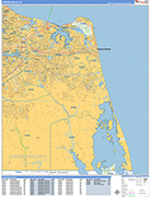 Virginia Beach Wall Map Basic Style